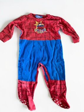 Y2K Marvel Spider-Man Baby Footed Pajamas One Piece Sleeper